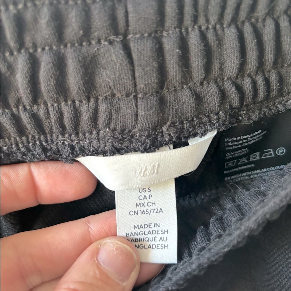 H&M black sweat shorts, size small - Picture 2 of 3